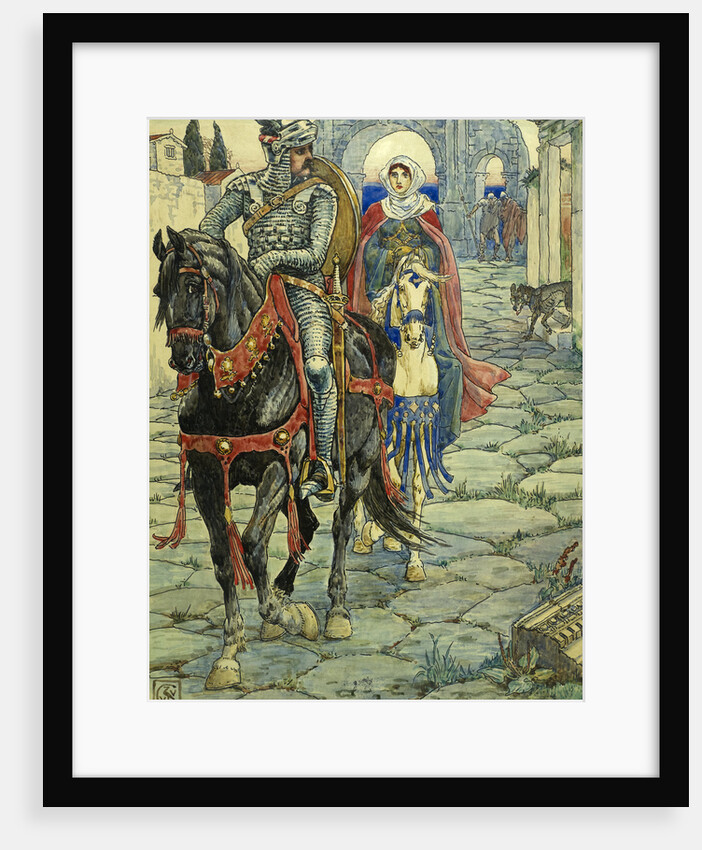 Sir Geraint and the Lady Enid in the Deserted Roman Town by Walter Crane